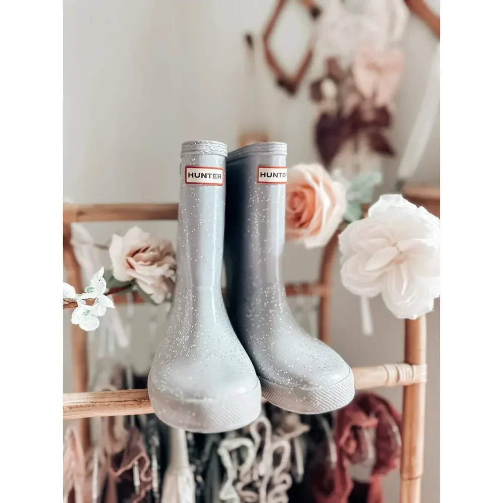 Hunter Shimmery Gloss Pastel Glitter Rainboots UK10 US11